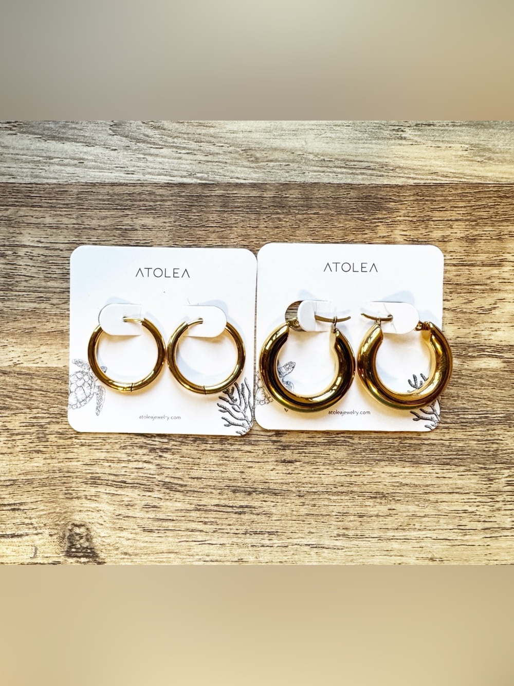 ATOLEA Chunky Gold Hoop Earrings - Pair
